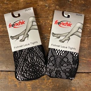 Frenchic Fishnet Lace Tights NEW Set of 2